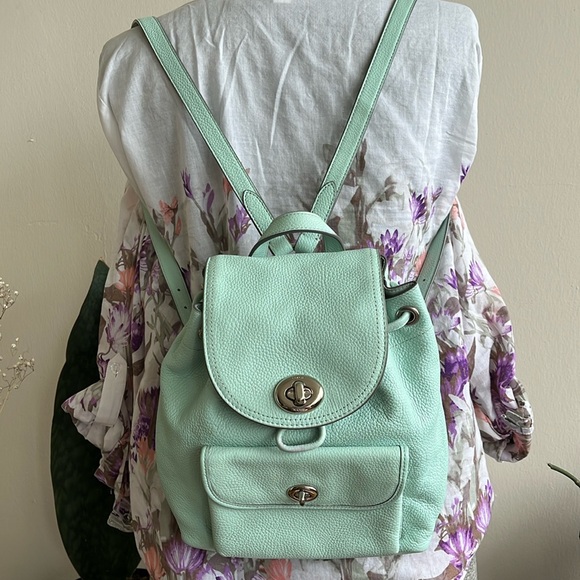 Handbags - COACH MINI LEATHER Backpack ( mint green)